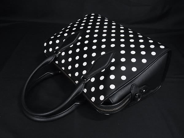 KATE SPADE ケイトスペード ハンドバッグ ディズニーコラボ ミニーマウス ブラック系×ホワイト系 レザー レディース 2WAY ゴールド金具 超美品