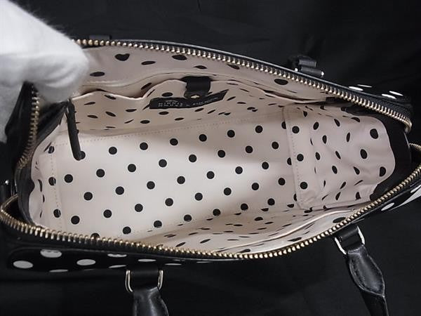 KATE SPADE ケイトスペード ハンドバッグ ディズニーコラボ ミニーマウス ブラック系×ホワイト系 レザー レディース 2WAY ゴールド金具 超美品