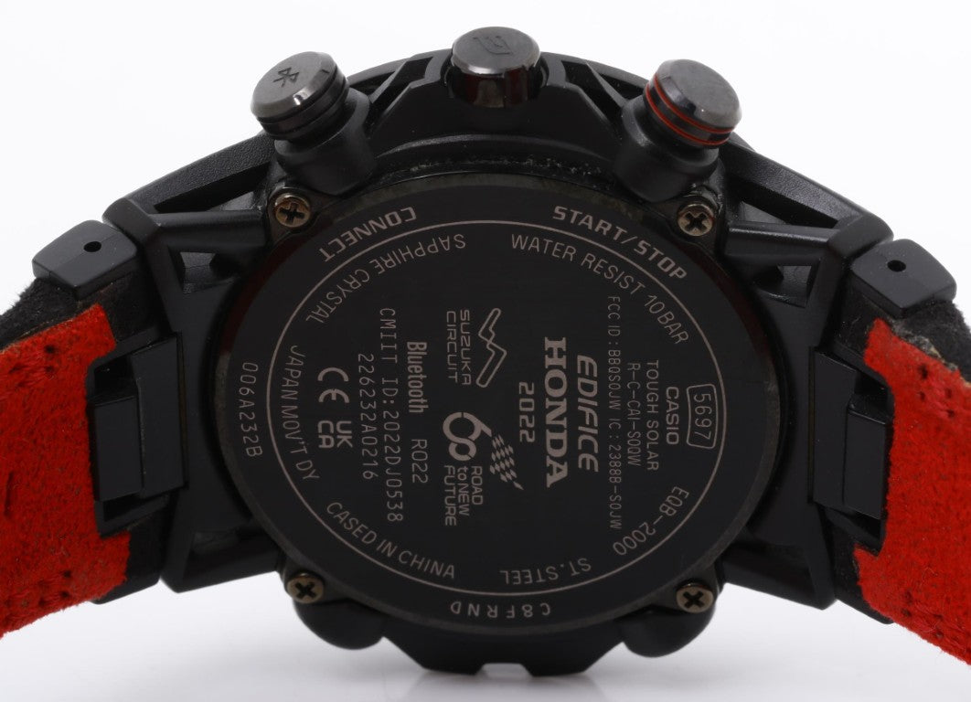CASIO カシオ 時計 EDIFICE SOSPENSIONE エディフィス Honda Racing Red Edition EQB2000HR1AJR ブラック レッド ステンレススチール メンズ 鈴鹿サーキット60周年記念 アナログ 美品