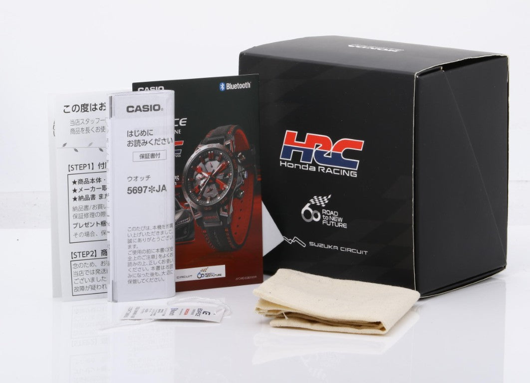 CASIO カシオ 時計 EDIFICE SOSPENSIONE エディフィス Honda Racing Red Edition EQB2000HR1AJR ブラック レッド ステンレススチール メンズ 鈴鹿サーキット60周年記念 アナログ 美品
