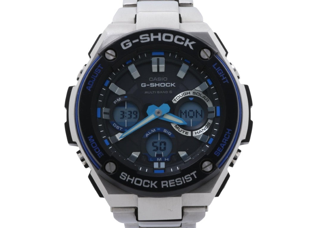 CASIO カシオ 時計 GSHOCK GSTEEL GSTW100D1A2JF ブラック シルバー ステンレススチール メンズ アナデジ