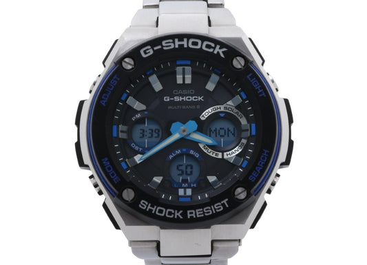 CASIO カシオ 時計 GSHOCK GSTEEL GSTW100D1A2JF ブラック シルバー ステンレススチール メンズ アナデジ