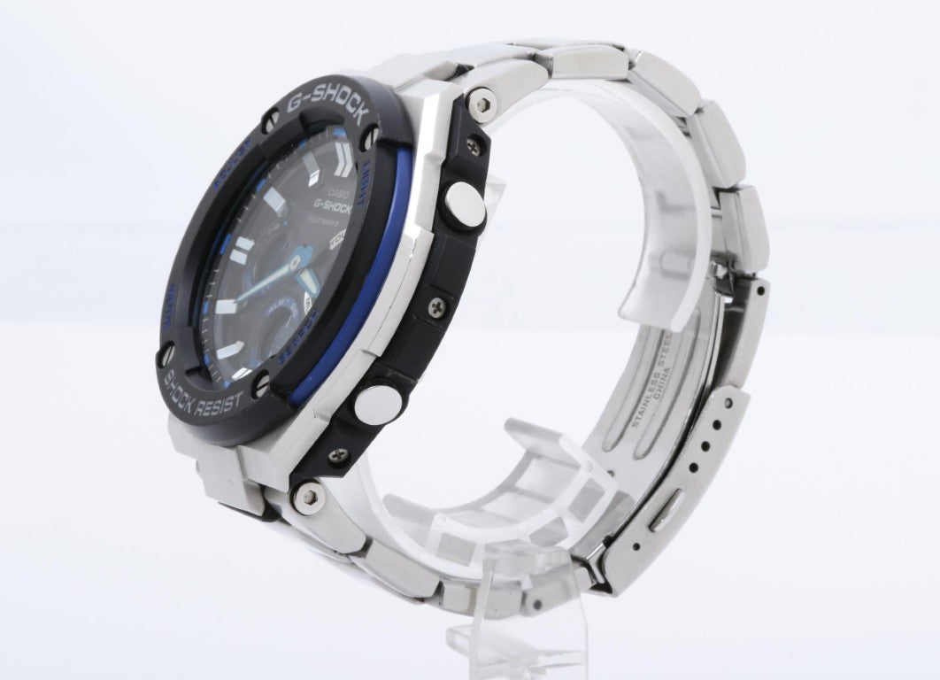 CASIO カシオ 時計 GSHOCK GSTEEL GSTW100D1A2JF ブラック シルバー ステンレススチール メンズ アナデジ