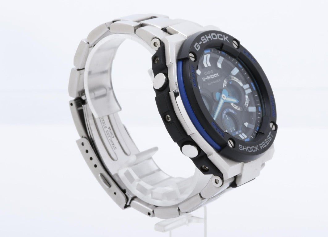 CASIO カシオ 時計 GSHOCK GSTEEL GSTW100D1A2JF ブラック シルバー ステンレススチール メンズ アナデジ