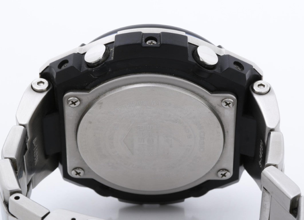 CASIO カシオ 時計 GSHOCK GSTEEL GSTW100D1A2JF ブラック シルバー ステンレススチール メンズ アナデジ