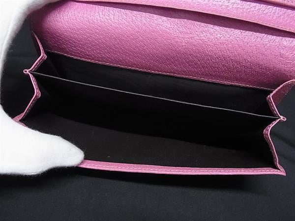 GUCCI グッチ 長財布 GGキャンバス 153211 ブラウン×ピンク系 キャンバス×レザー レディース Wホック 二つ折り ゴールド金具 美品