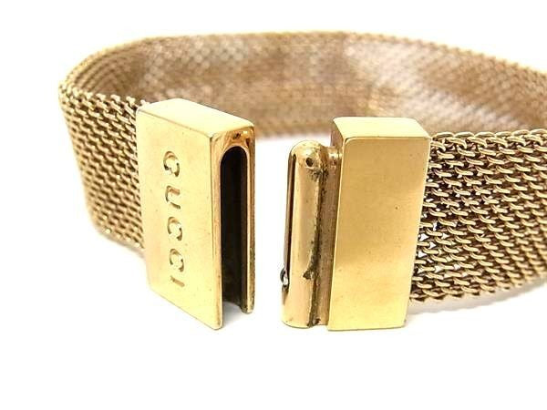 GUCCI グッチ ブレスレット ゴールド系 メタル レディース メッシュ 美品