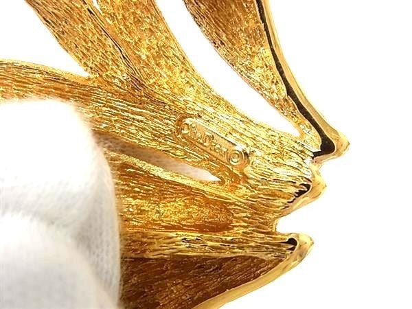 ChristianDior ディオール ブローチ ゴールド系 メタル レディース 美品
