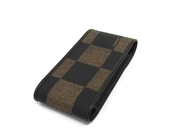FENDI フェンディ シガレットケース ペカン柄 ブラウン系 PVC×レザー ユニセックス タバコケース 超美品