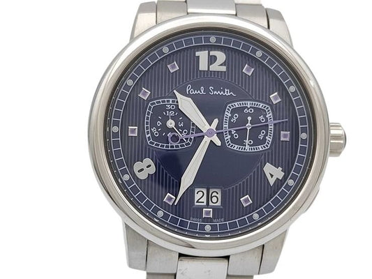 Paul Smith ポールスミス 腕時計 ノッティンガム YA40 S050804HST ブルー系文字盤 シルバー ステンレス メンズ クロノグラフ 美品