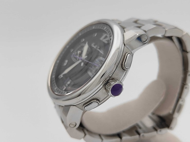 Paul Smith ポールスミス 腕時計 ノッティンガム YA40 S050804HST ブルー系文字盤 シルバー ステンレス メンズ クロノグラフ 美品