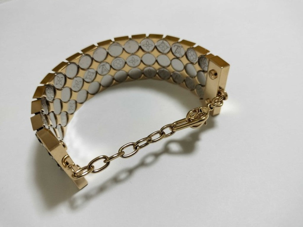 LOUIS VUITTON ルイヴィトン ブレスレット Futura Bracelet MP356A フュチュラ ブレスレット ゴールド シルバー系 メタル レディース モノグラム 美品