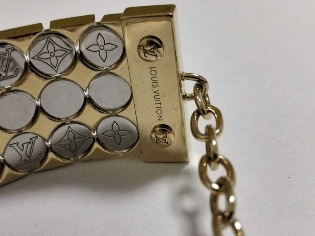 LOUIS VUITTON ルイヴィトン ブレスレット Futura Bracelet MP356A フュチュラ ブレスレット ゴールド シルバー系 メタル レディース モノグラム 美品