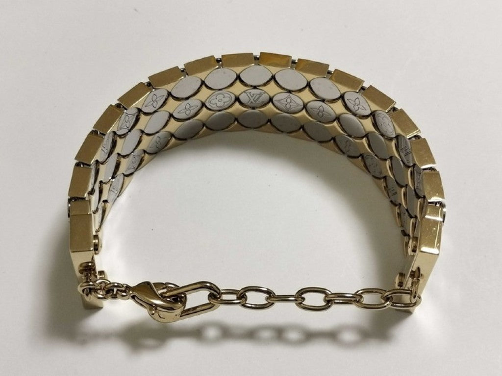LOUIS VUITTON ルイヴィトン ブレスレット Futura Bracelet MP356A フュチュラ ブレスレット ゴールド シルバー系 メタル レディース モノグラム 美品