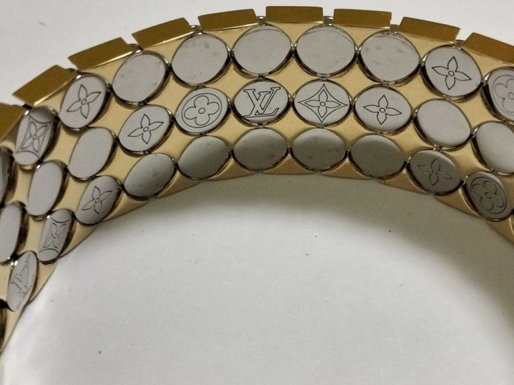 LOUIS VUITTON ルイヴィトン ブレスレット Futura Bracelet MP356A フュチュラ ブレスレット ゴールド シルバー系 メタル レディース モノグラム 美品