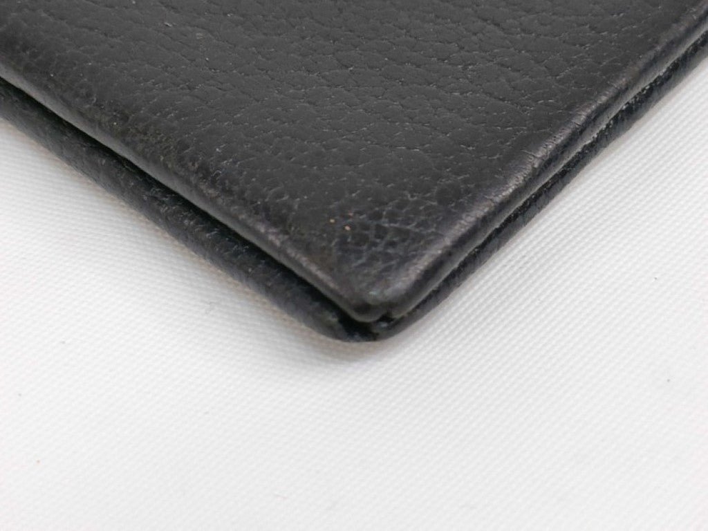 HERMES エルメス カードケース カルヴィ ネイビー系 シェーブル ユニセックス シルバー金具