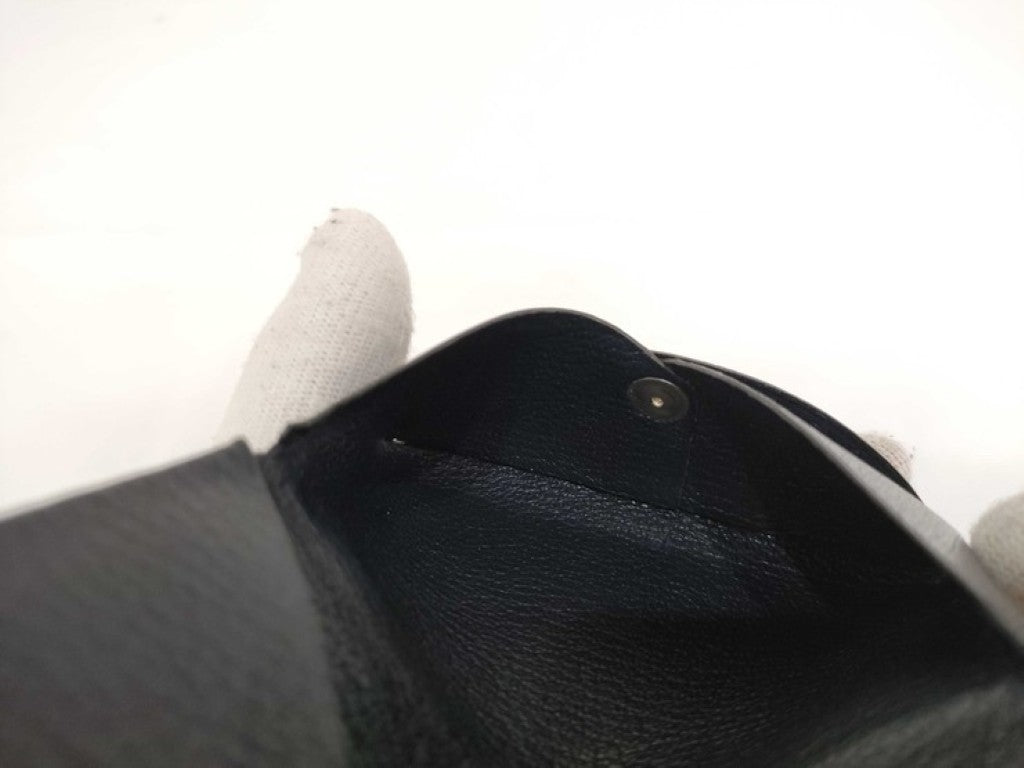 HERMES エルメス カードケース カルヴィ ネイビー系 シェーブル ユニセックス シルバー金具
