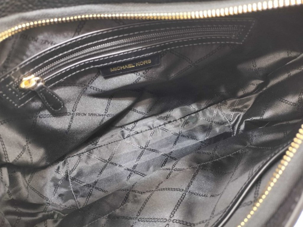MICHAEL KORS マイケルコース ショルダーバッグ Kensington ケンジントン ホーボーバッグ ブラック レザー レディース ゴールド金具 美品