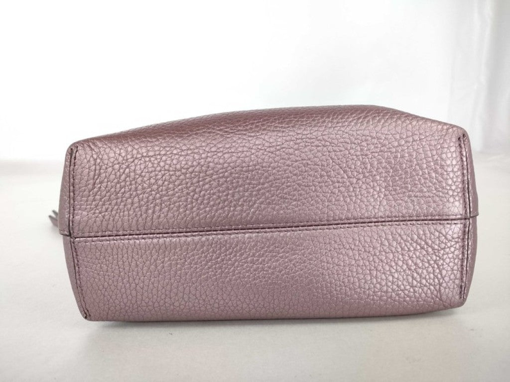 FENDI フェンディ ハンドバッグ バイザウェイ ミニ セレリア 8BS098 メタリックパープル系 レザー レディース 2WAY ショルダーバッグ シルバー金具 美品