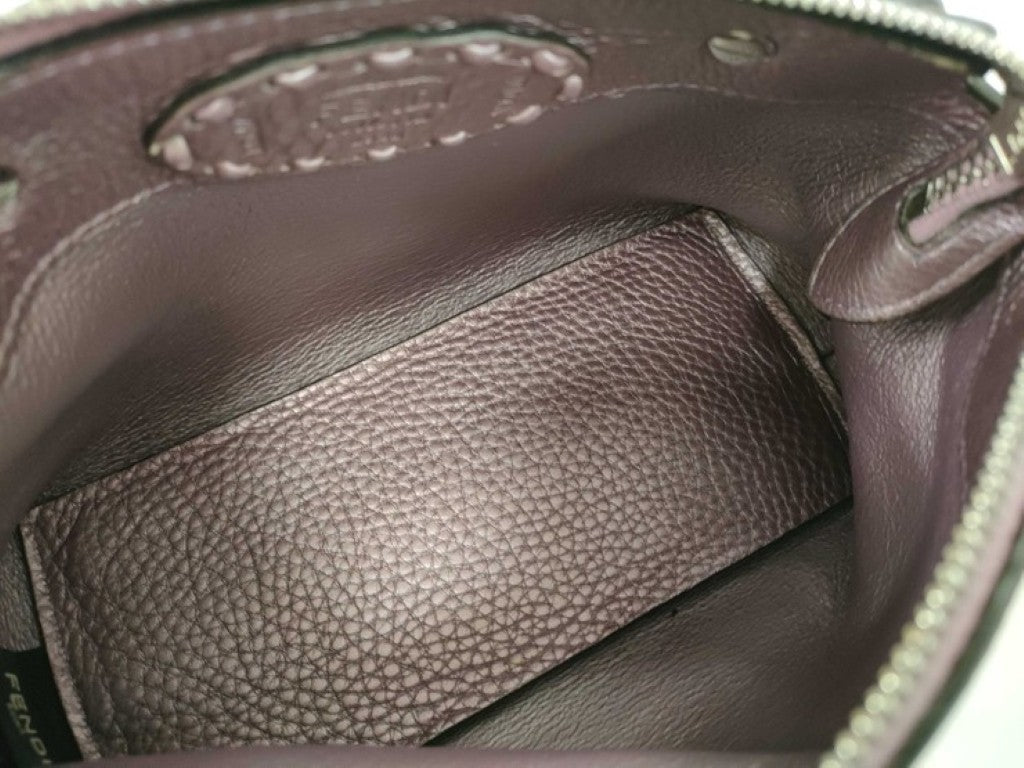 FENDI フェンディ ハンドバッグ バイザウェイ ミニ セレリア 8BS098 メタリックパープル系 レザー レディース 2WAY ショルダーバッグ シルバー金具 美品