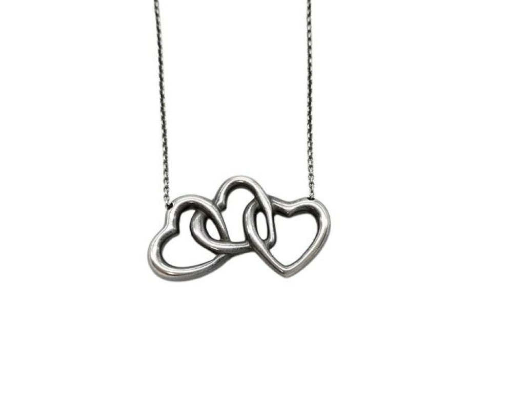 Tiffany&Co. ティファニー ネックレス トリプルオープンハート シルバー系 SV925 レディース 美品