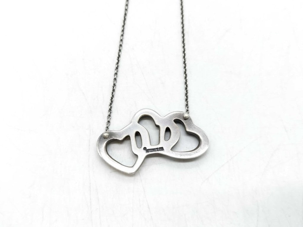 Tiffany&Co. ティファニー ネックレス トリプルオープンハート シルバー系 SV925 レディース 美品