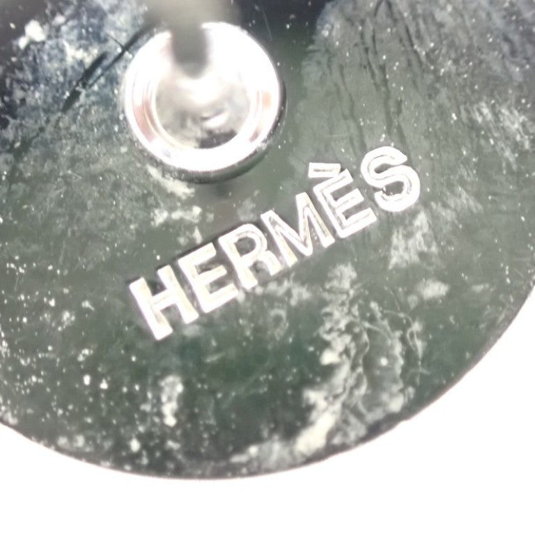 HERMES エルメス ピアス エクリプス オレンジ シルバー系 メタル レディース 美品