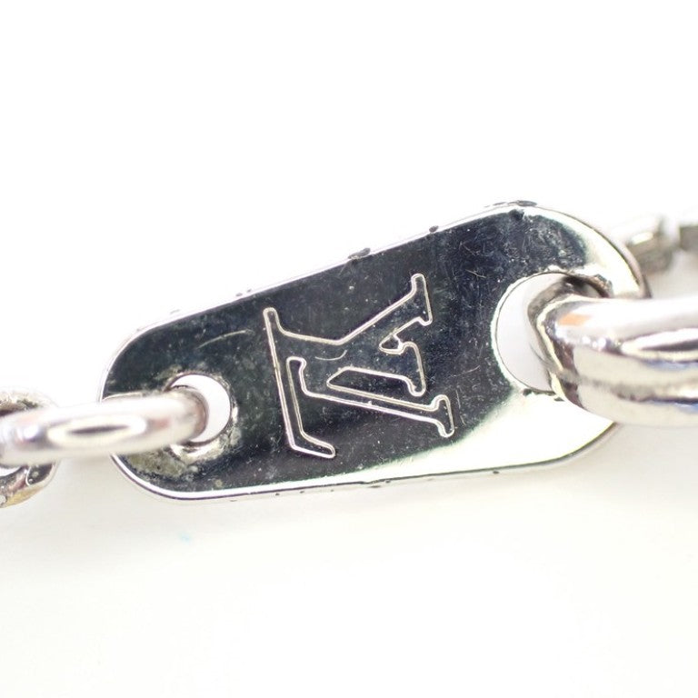 LOUIS VUITTON ルイヴィトン ネックレス ペンダント LVキャッチ M80184 シルバー ゴールド系 メタル ユニセックス ラインストーン 美品