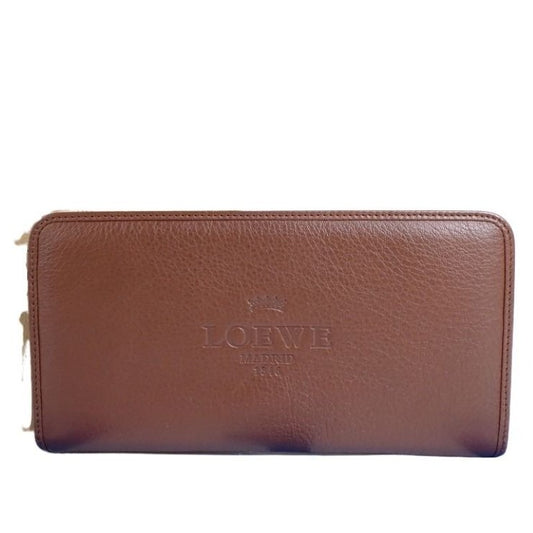 LOEWE ロエベ 長財布 ヘリテージ ブラウン系 レザー ユニセックス ラウンドファスナー 超美品