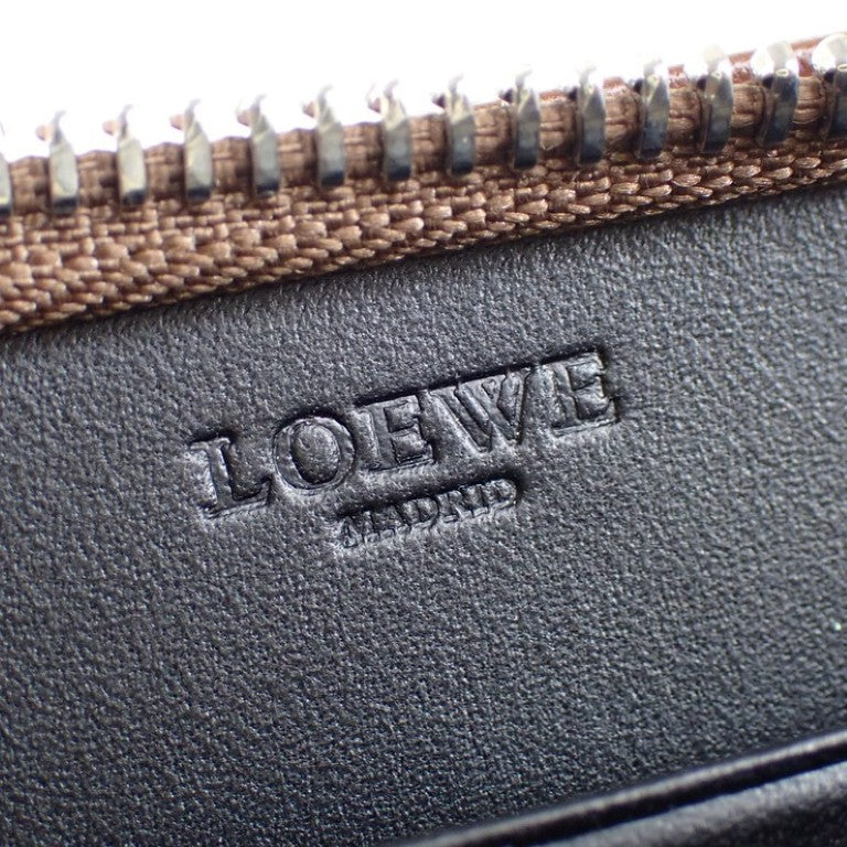 LOEWE ロエベ 長財布 ヘリテージ ブラウン系 レザー ユニセックス ラウンドファスナー 超美品