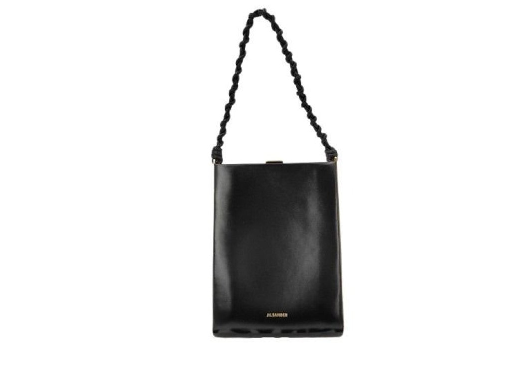 JILSANDER ジルサンダー ハンドバッグ TANGLE MD タングル ブラック系 レザー レディース ゴールド金具 美品