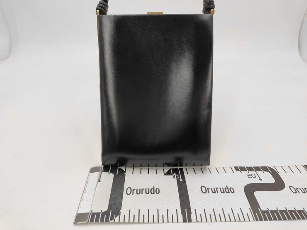 JILSANDER ジルサンダー ハンドバッグ TANGLE MD タングル ブラック系 レザー レディース ゴールド金具 美品