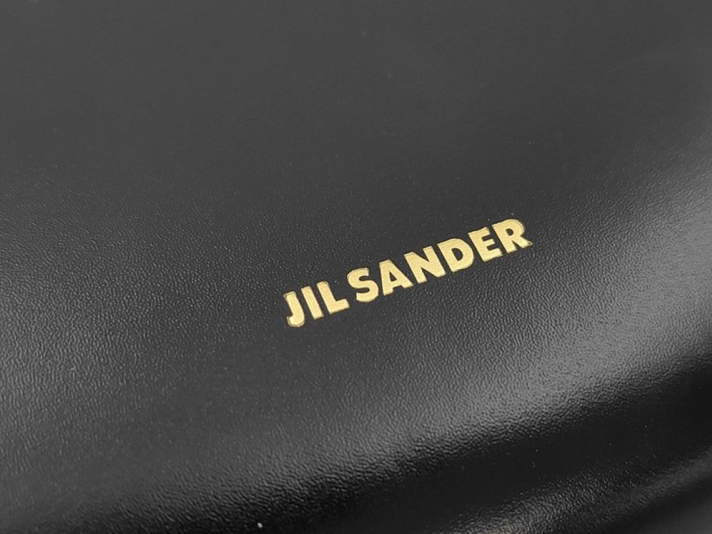 JILSANDER ジルサンダー ハンドバッグ TANGLE MD タングル ブラック系 レザー レディース ゴールド金具 美品