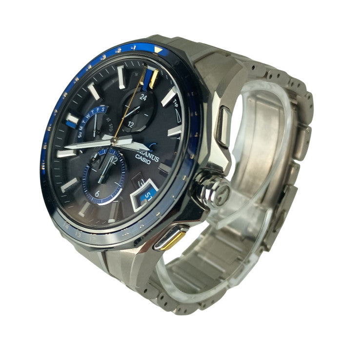 CASIO カシオ 時計 OCEANUS オシアナス OCW-G2000G-1AJF ブラック文字盤 シルバー系 チタン／サファイアガラス チタン メンズ アナログ Bluetooth搭載GPS電波ソーラー 美品