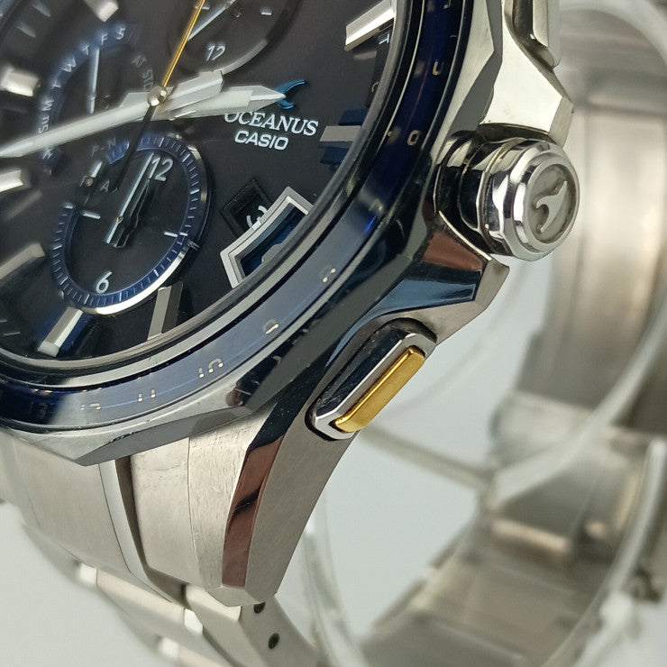 CASIO カシオ 時計 OCEANUS オシアナス OCW-G2000G-1AJF ブラック文字盤 シルバー系 チタン／サファイアガラス チタン メンズ アナログ Bluetooth搭載GPS電波ソーラー 美品