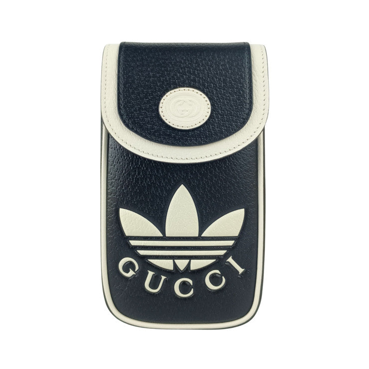 GUCCI グッチ ショルダーバッグ アディダスコラボ インターロッキングG 721794 ブラック系 レザー ユニセックス GUCCI×adidas グッチ×アディダス フォンホルダー ロゴ アディダス インターロッキングG 新品未使用展示品