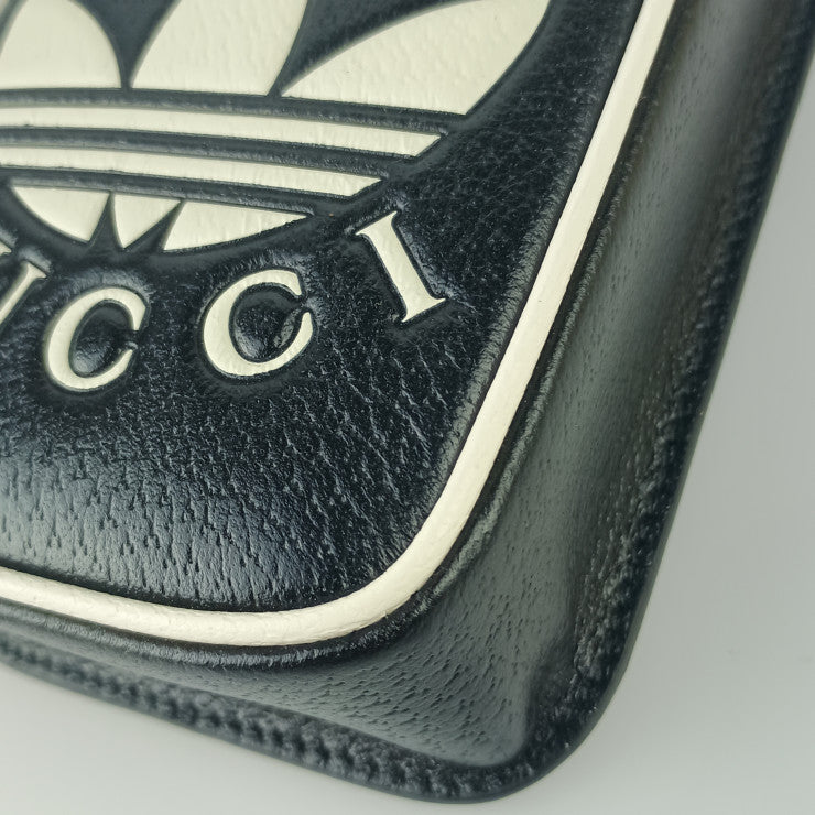 GUCCI グッチ ショルダーバッグ アディダスコラボ インターロッキングG 721794 ブラック系 レザー ユニセックス GUCCI×adidas グッチ×アディダス フォンホルダー ロゴ アディダス インターロッキングG 新品未使用展示品