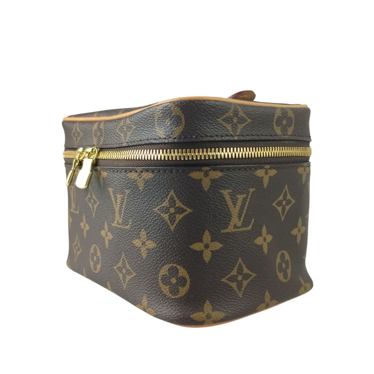 LOUIS VUITTON ルイヴィトン ハンドバッグ ニース ミニ M44495 ブラウン系 モノグラム レディース バニティバッグ ゴールド金具 美品
