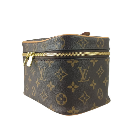 LOUIS VUITTON ルイヴィトン ハンドバッグ ニース ミニ M44495 ブラウン系 モノグラム レディース バニティバッグ ゴールド金具 美品