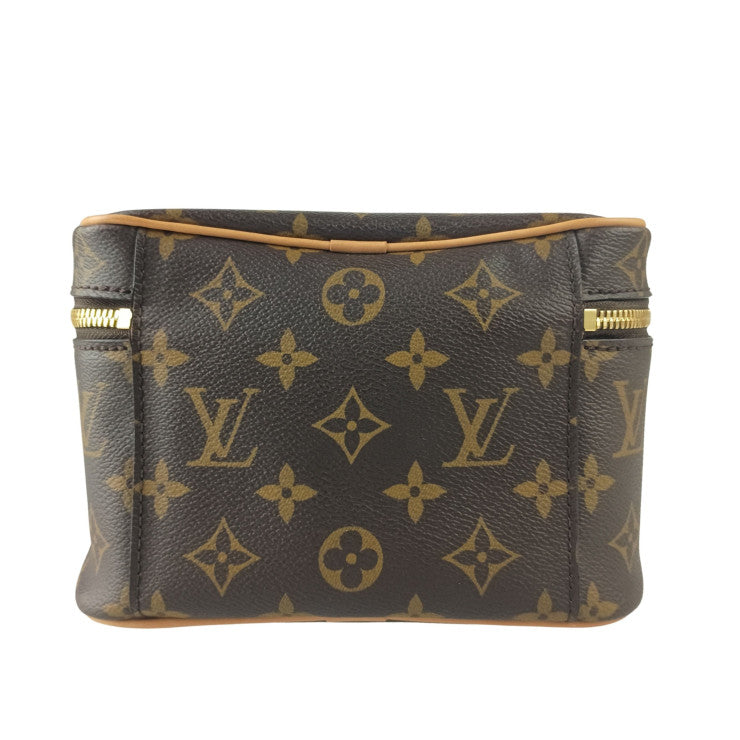 LOUIS VUITTON ルイヴィトン ハンドバッグ ニース ミニ M44495 ブラウン系 モノグラム レディース バニティバッグ ゴールド金具 美品