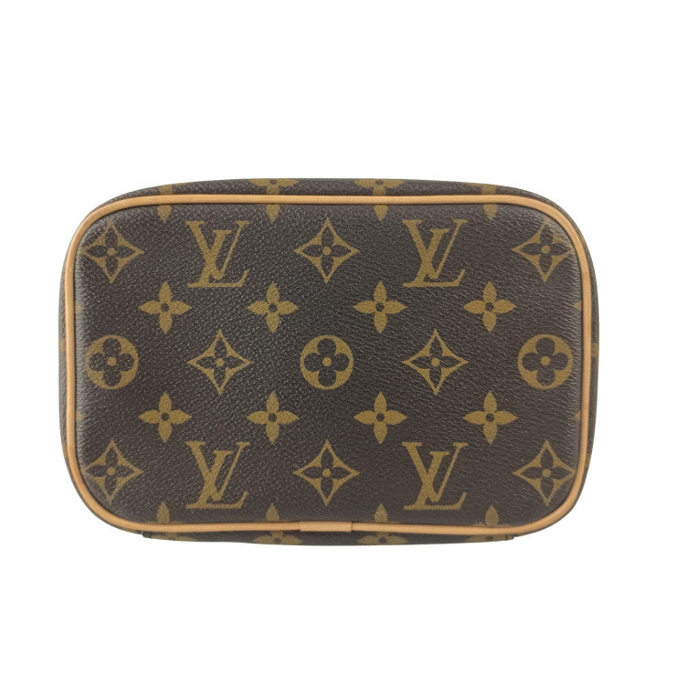 LOUIS VUITTON ルイヴィトン ハンドバッグ ニース ミニ M44495 ブラウン系 モノグラム レディース バニティバッグ ゴールド金具 美品