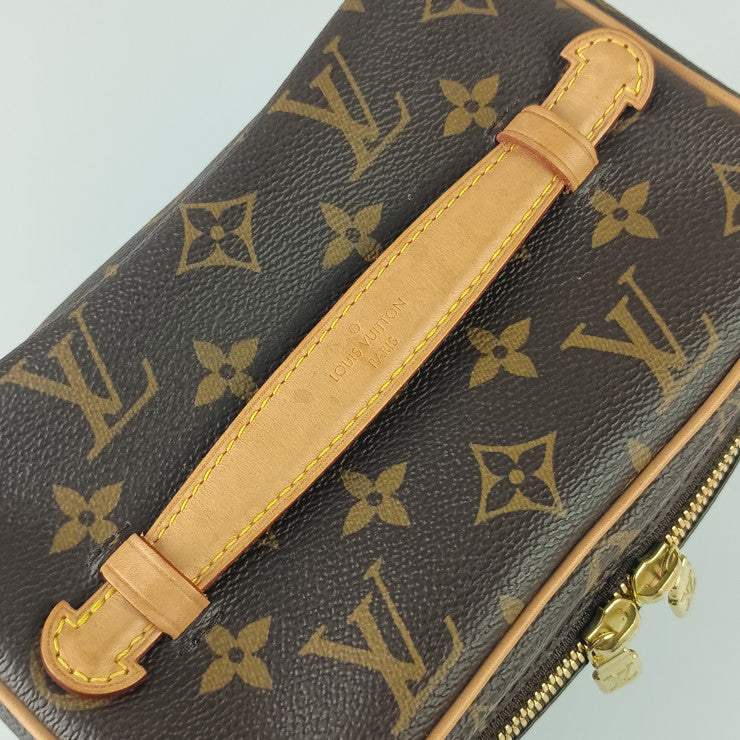 LOUIS VUITTON ルイヴィトン ハンドバッグ ニース ミニ M44495 ブラウン系 モノグラム レディース バニティバッグ ゴールド金具 美品