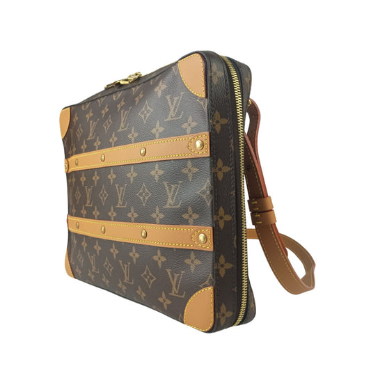 LOUIS VUITTON ルイヴィトン ショルダーバッグ ソフトトランク メッセンジャー MM M44754 ブラウン系 モノグラム ユニセックス ゴールド金具 美品