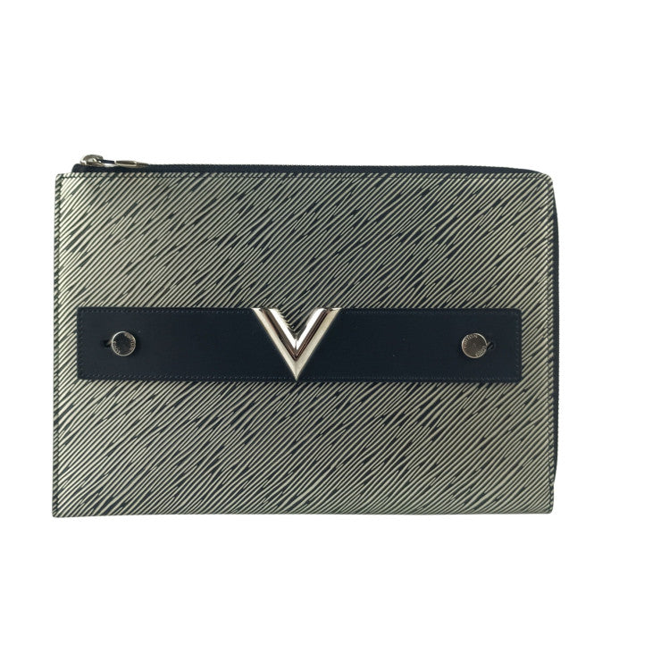 LOUIS VUITTON ルイヴィトン クラッチバッグ ポシェット・プラット M62092 エピ プラティーヌ系 エピ ユニセックス シルバー金具 美品