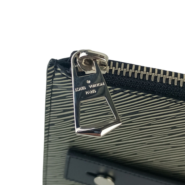 LOUIS VUITTON ルイヴィトン クラッチバッグ ポシェット・プラット M62092 エピ プラティーヌ系 エピ ユニセックス シルバー金具 美品