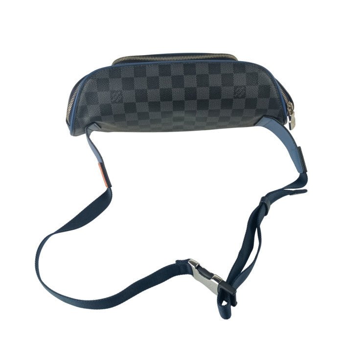LOUIS VUITTON ルイヴィトン ボディバッグ バムバッグ M51464 アンディゴブルー グレー ブラック系 エピ ダミエ グラフィット メンズ シルバー金具 美品
