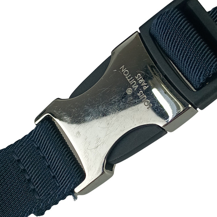 LOUIS VUITTON ルイヴィトン ボディバッグ バムバッグ M51464 アンディゴブルー グレー ブラック系 エピ ダミエ グラフィット メンズ シルバー金具 美品