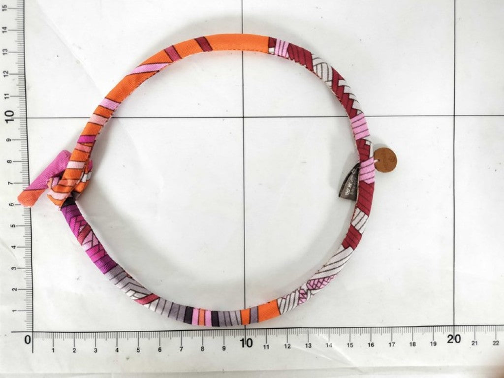 HERMES エルメス ネックレス Petit h プティ アッシュ ブリッド ドゥ ソワ マルチカラー系 シルク レディース チョーカー 美品