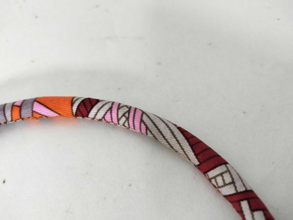 HERMES エルメス ネックレス Petit h プティ アッシュ ブリッド ドゥ ソワ マルチカラー系 シルク レディース チョーカー 美品