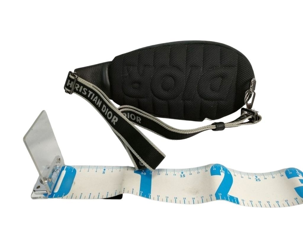 Christian Dior クリスチャンディオール ボディバッグ DIOR SCARAB スカラベ オブリーク ブラック系 キャンバス レザー ユニセックス ウエストバッグ シルバー金具 超美品